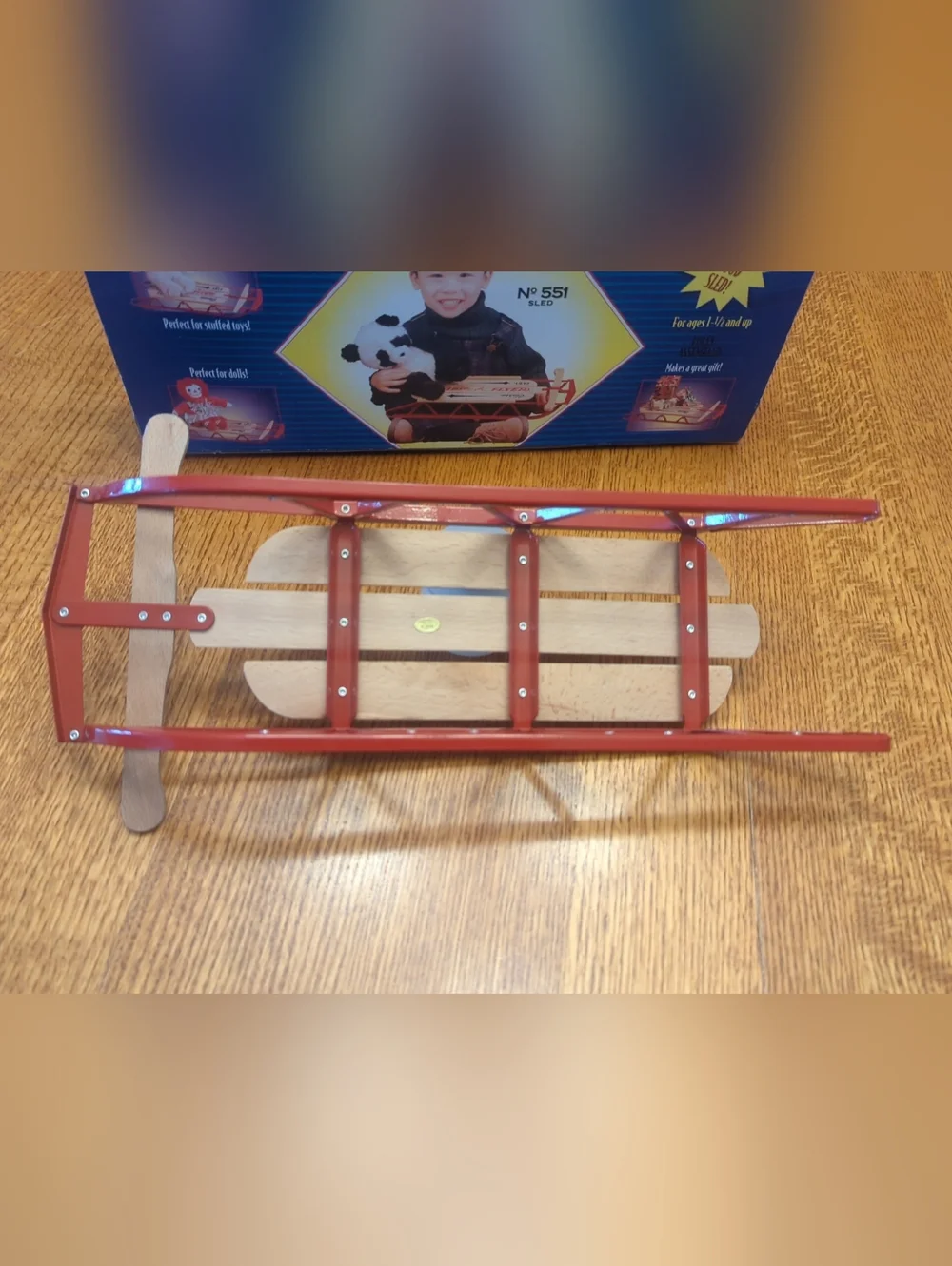 Radio Flyer The Original Wooden Toy Sled - Model #551- Decoration, Dolls, Gifts
